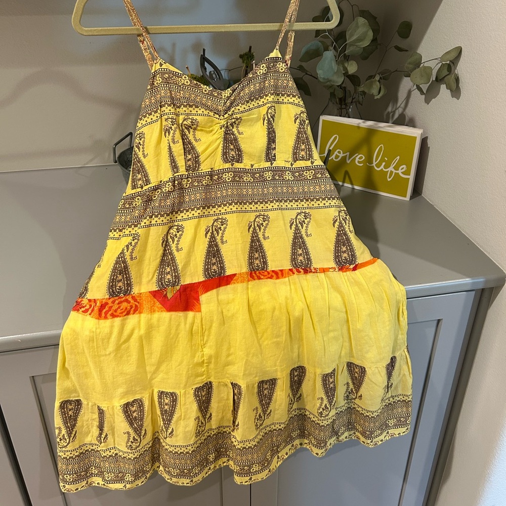 Kaaka Yellow and Paisley cotton Sundress